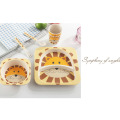 Lion Carton Bamboo Fiber Kids Dinnerware Set